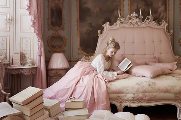 woman looking at books glasses art