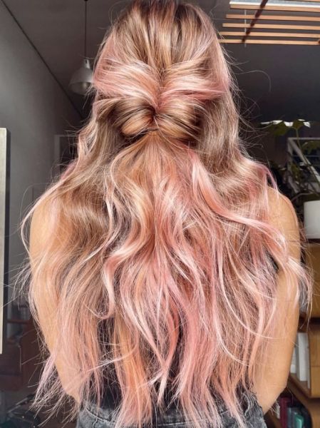 blonde hair pink tips
