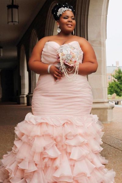 plus size a line wedding dress