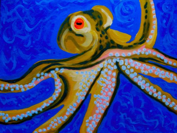 octopus and woman