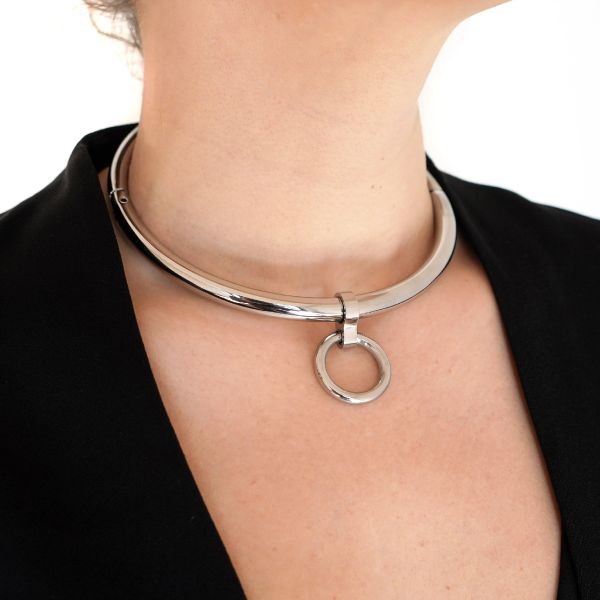 metal banded discreet day collar