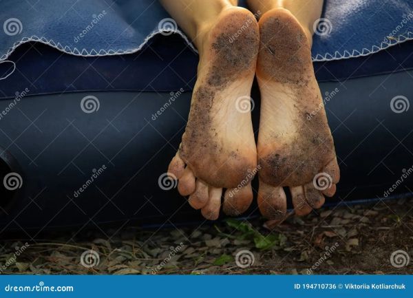 dirty bottom of foot