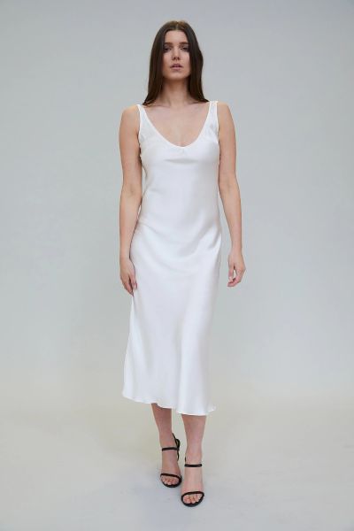 white satin long