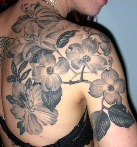 goth chest tattoo