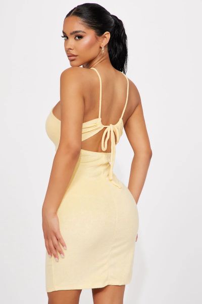 kim fields in fashion nova dress