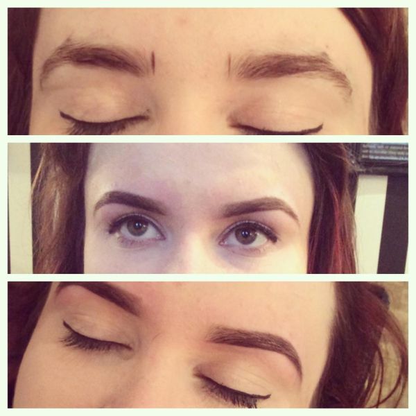 inverted brow look