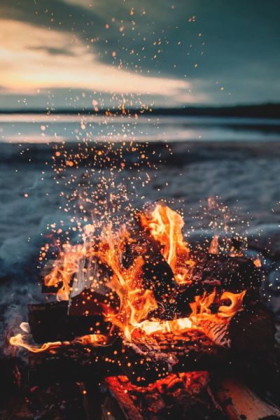 tent camping and camp fire