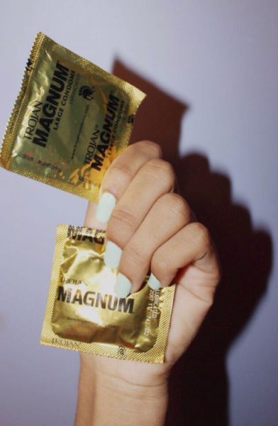 yellow trojan condom