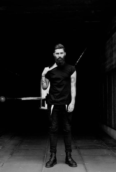 short haircut with beard