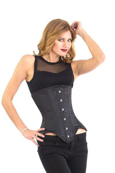 hard leather underbust corset
