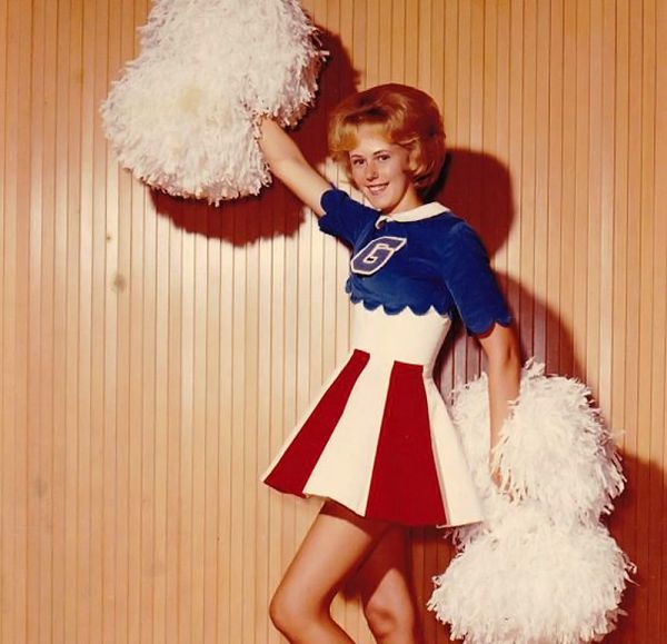 banded high school cheerleader uniforms