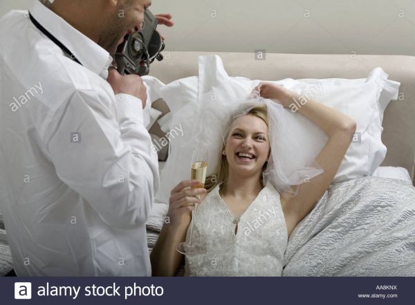 wedding dress and groom suit