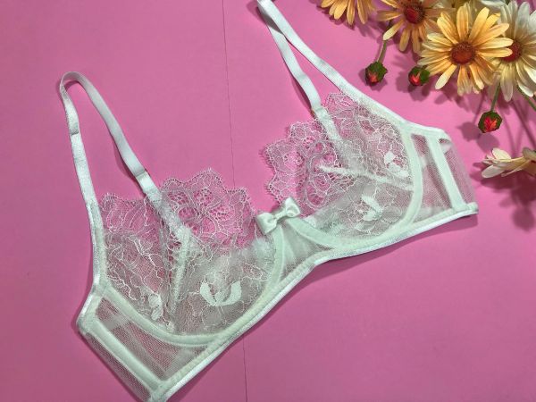 sheer lace sport bra