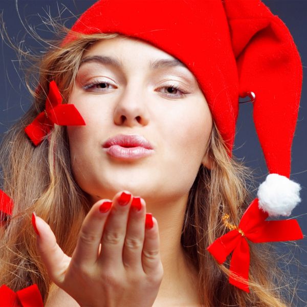 xmas girl running